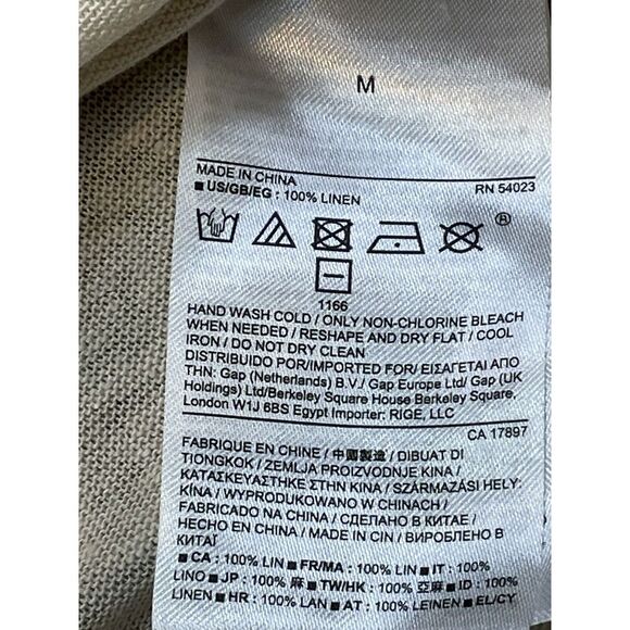 Banana Republic Women's Linen Foil Beige Scoop Neck Blouse size M‎ - Picture 11 of 12